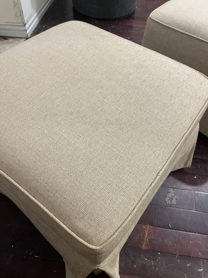 Pair of Neutral Upholstered Ottomans