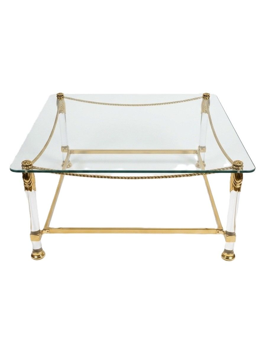 Italian Brass Rope and Tassel Coffee Table