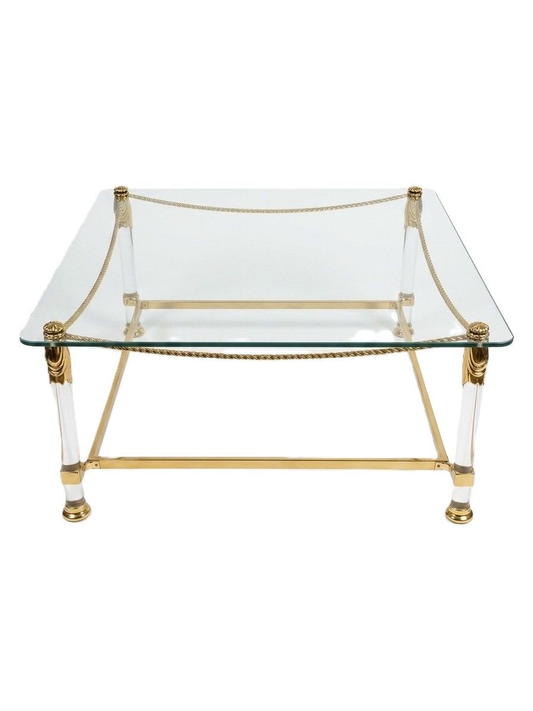 Italian Brass Rope and Tassel Coffee Table
