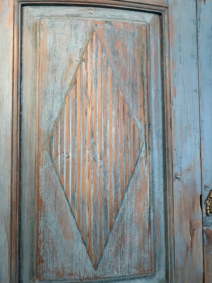 18th Century Swedish Painted Corner Cabinet