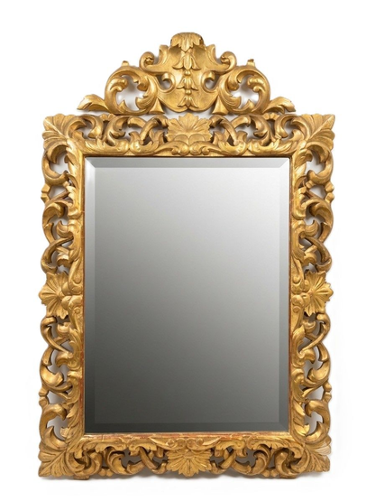 19th Century Italian Rococo style Giltwood Mirror