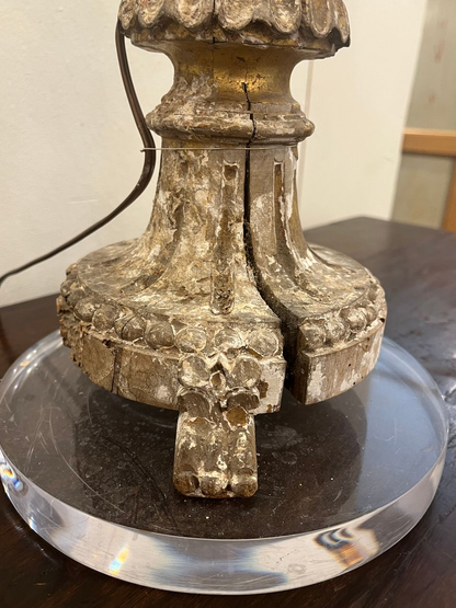 18th Century Gilt Candlesticks converted to Lamps