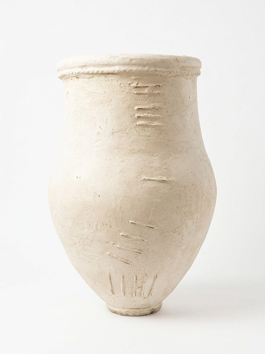 Large White Spanish Terracotta Vessel
