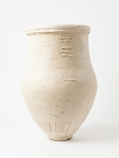 Large White Spanish Terracotta Vessel