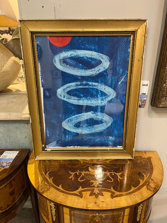 Original Abstract Painting In Antique Frame