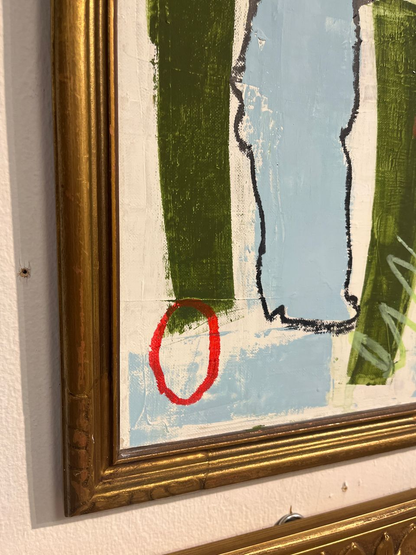 Original Modern Abstract Painting in Antique Frame
