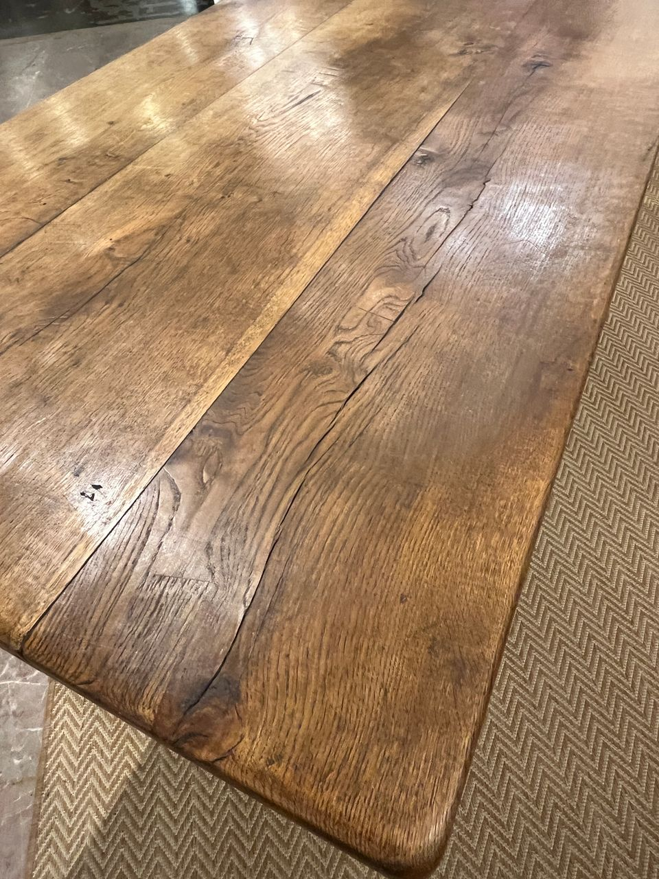 19th Century Oak Baroque Style Library Table