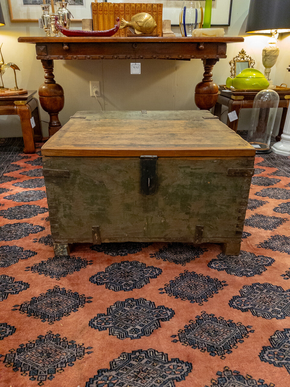 Antique Wooden Storage Trunk