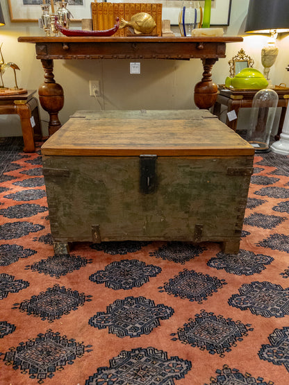 Antique Wooden Storage Trunk