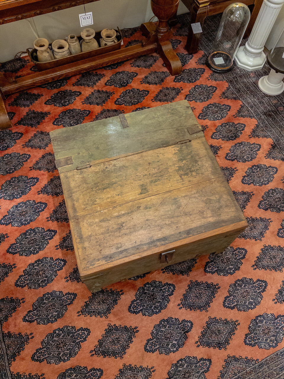 Antique Wooden Storage Trunk
