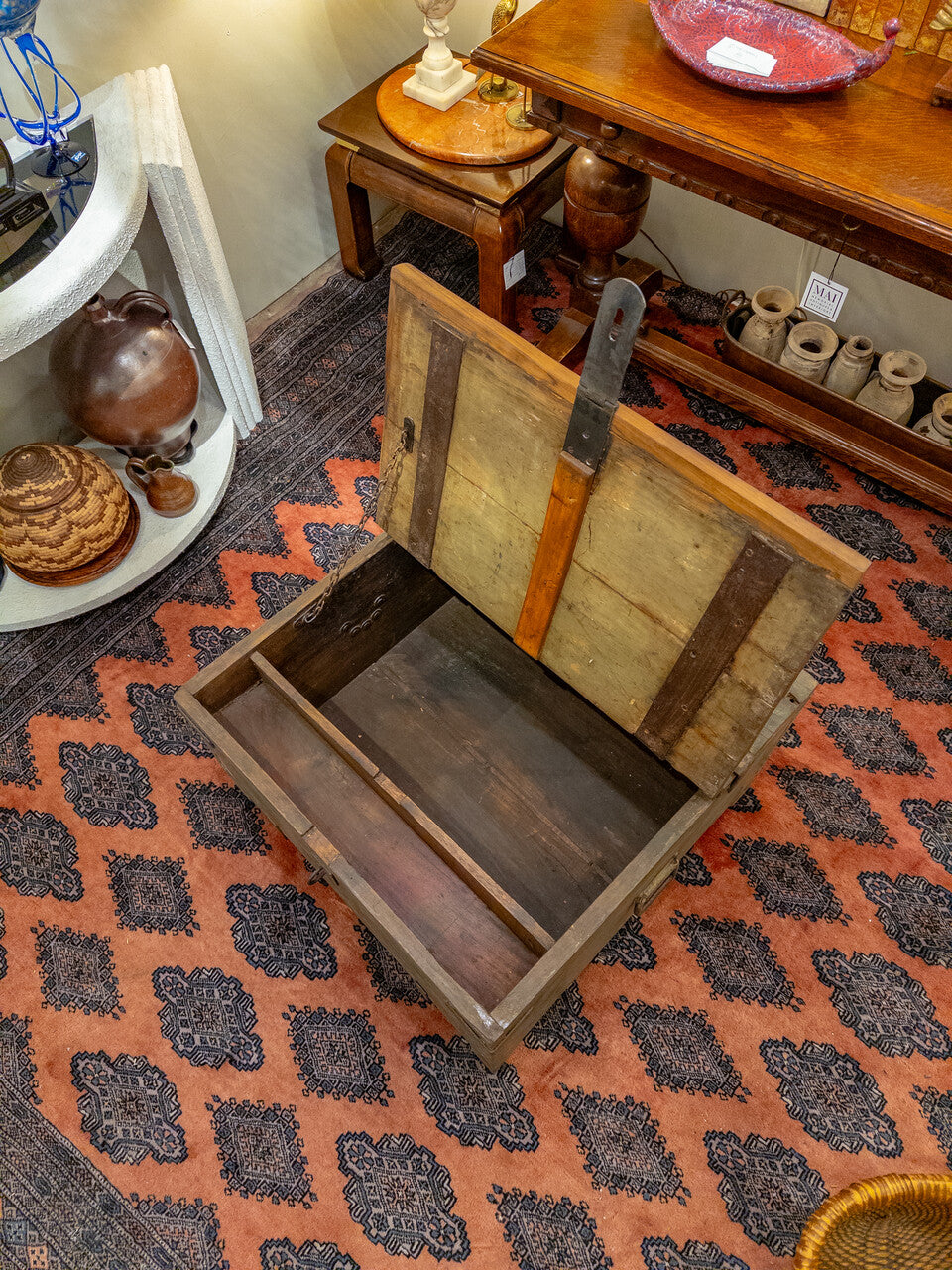 Antique Wooden Storage Trunk