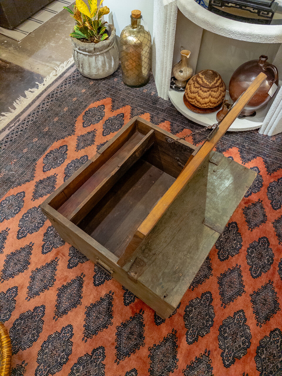 Antique Wooden Storage Trunk
