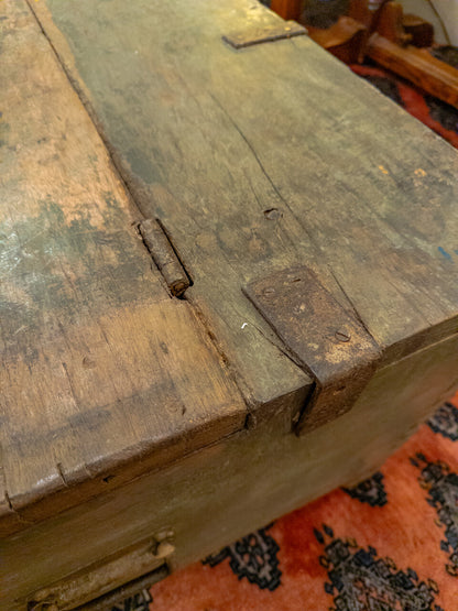 Antique Wooden Storage Trunk