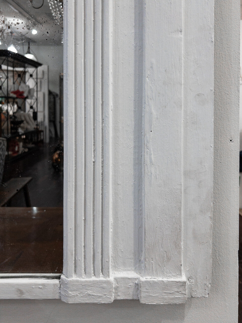 Louis XVI Style White Painted Trumeau Mirror