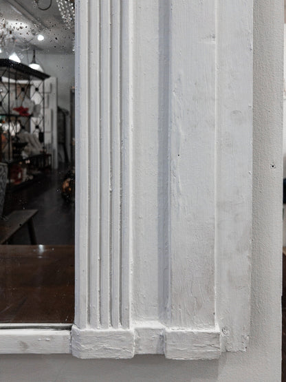 Louis XVI Style White Painted Trumeau Mirror