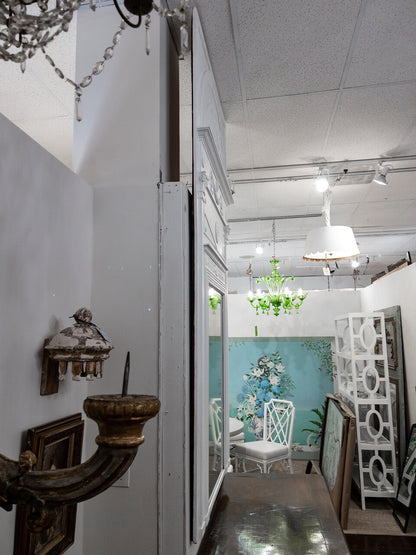 Louis XVI Style White Painted Trumeau Mirror