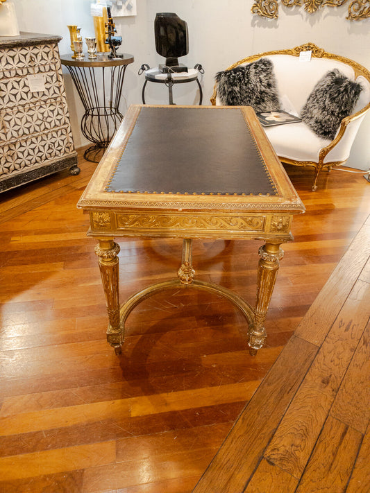 19th Century Empire Style Gold Leaf Library Table / Desk