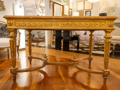 19th Century Empire Style Gold Leaf Library Table / Desk