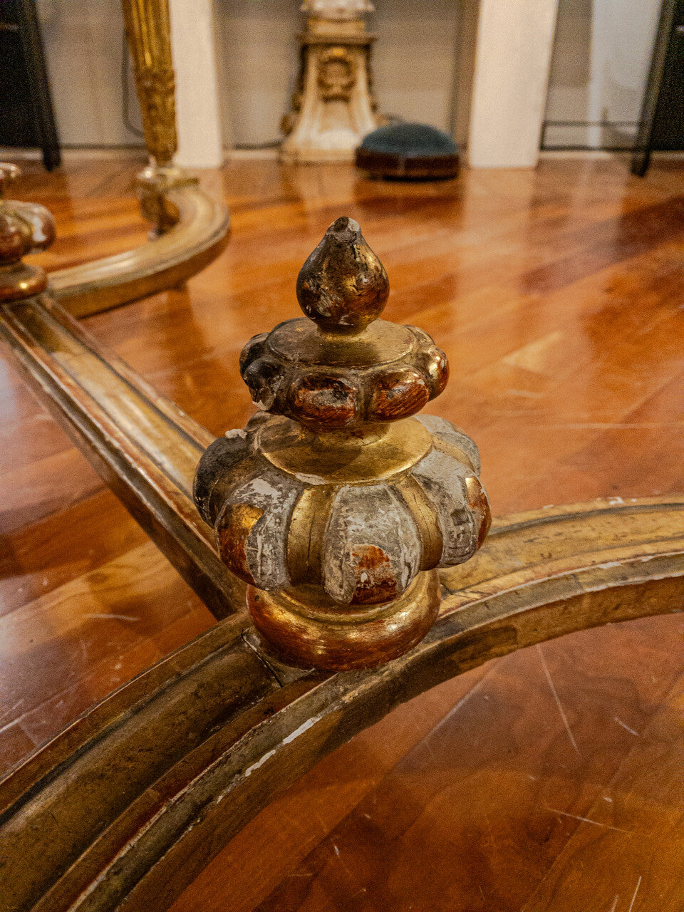19th Century Empire Style Gold Leaf Library Table / Desk
