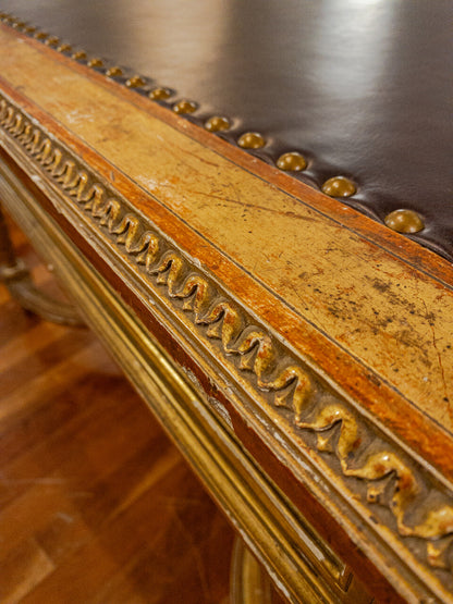 19th Century Empire Style Gold Leaf Library Table / Desk