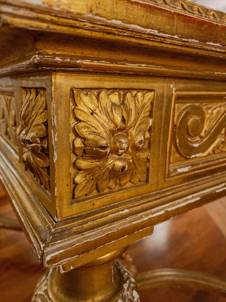 19th Century Empire Style Gold Leaf Library Table / Desk