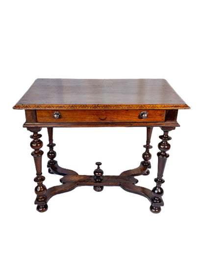 19th Century Italian Side Table with Walnut Marquetry Trim