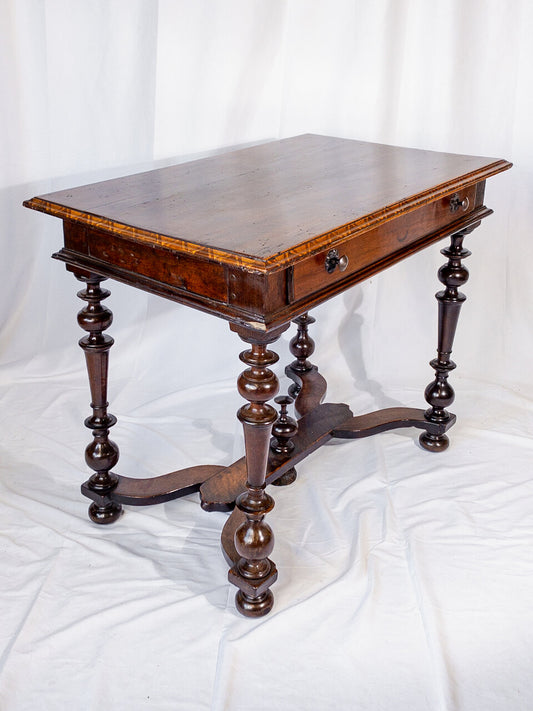19th Century Italian Side Table with Walnut Marquetry Trim