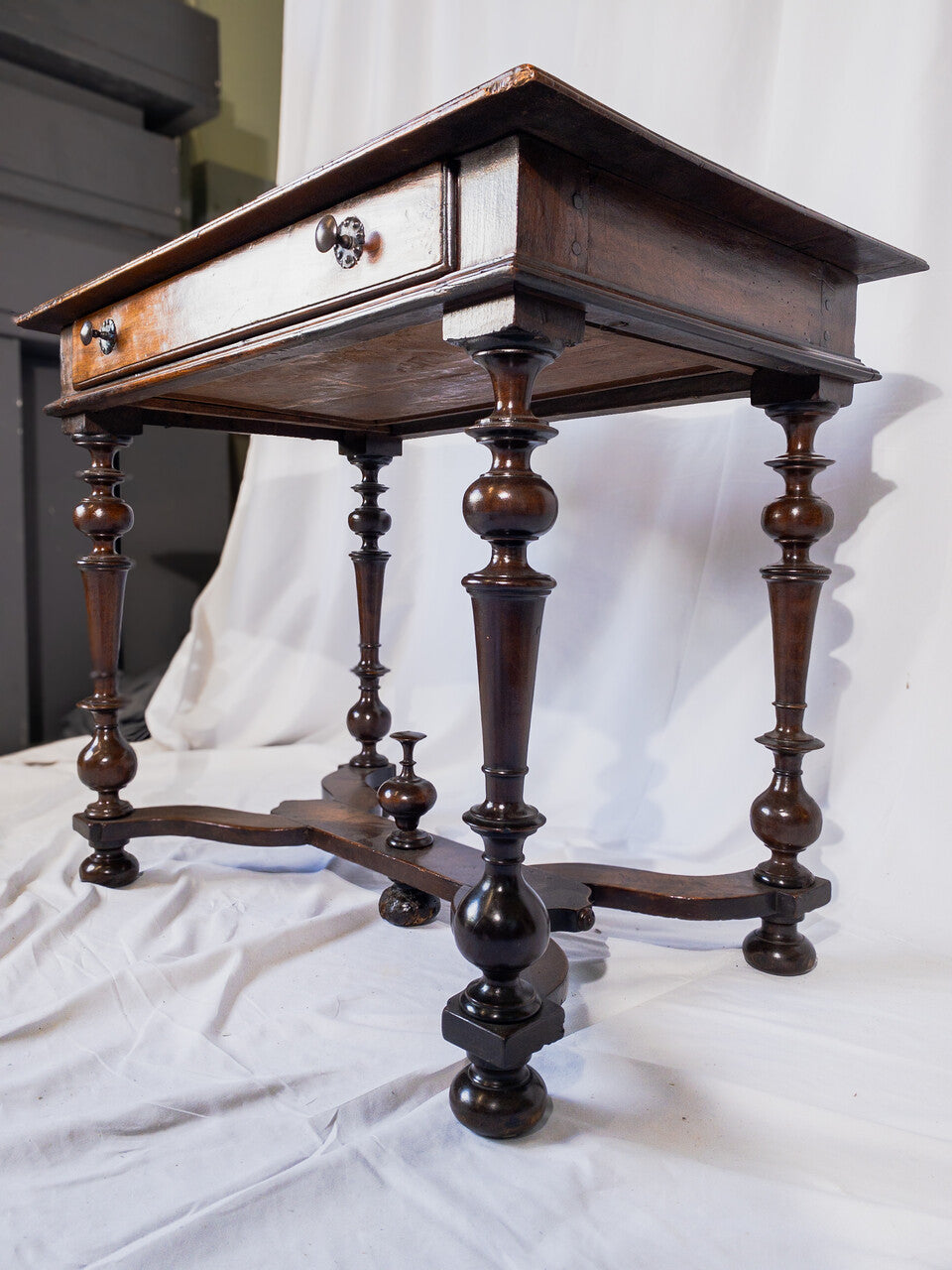 19th Century Italian Side Table with Walnut Marquetry Trim