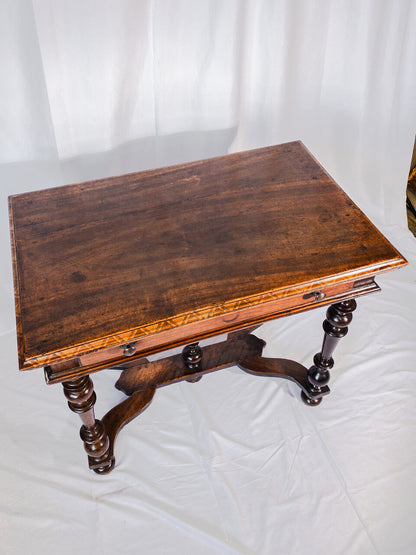 19th Century Italian Side Table with Walnut Marquetry Trim