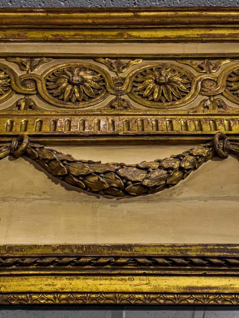 Neo-Classical Carved Trumeau over Mantle Mirror