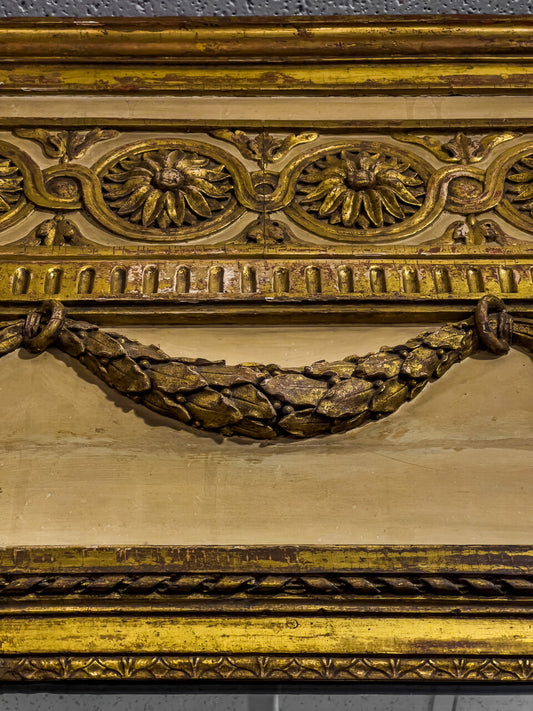 Neo-Classical Carved Trumeau over Mantle Mirror