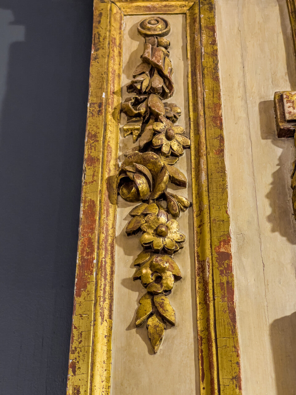 Neo-Classical Carved Trumeau over Mantle Mirror