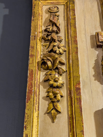 Neo-Classical Carved Trumeau over Mantle Mirror