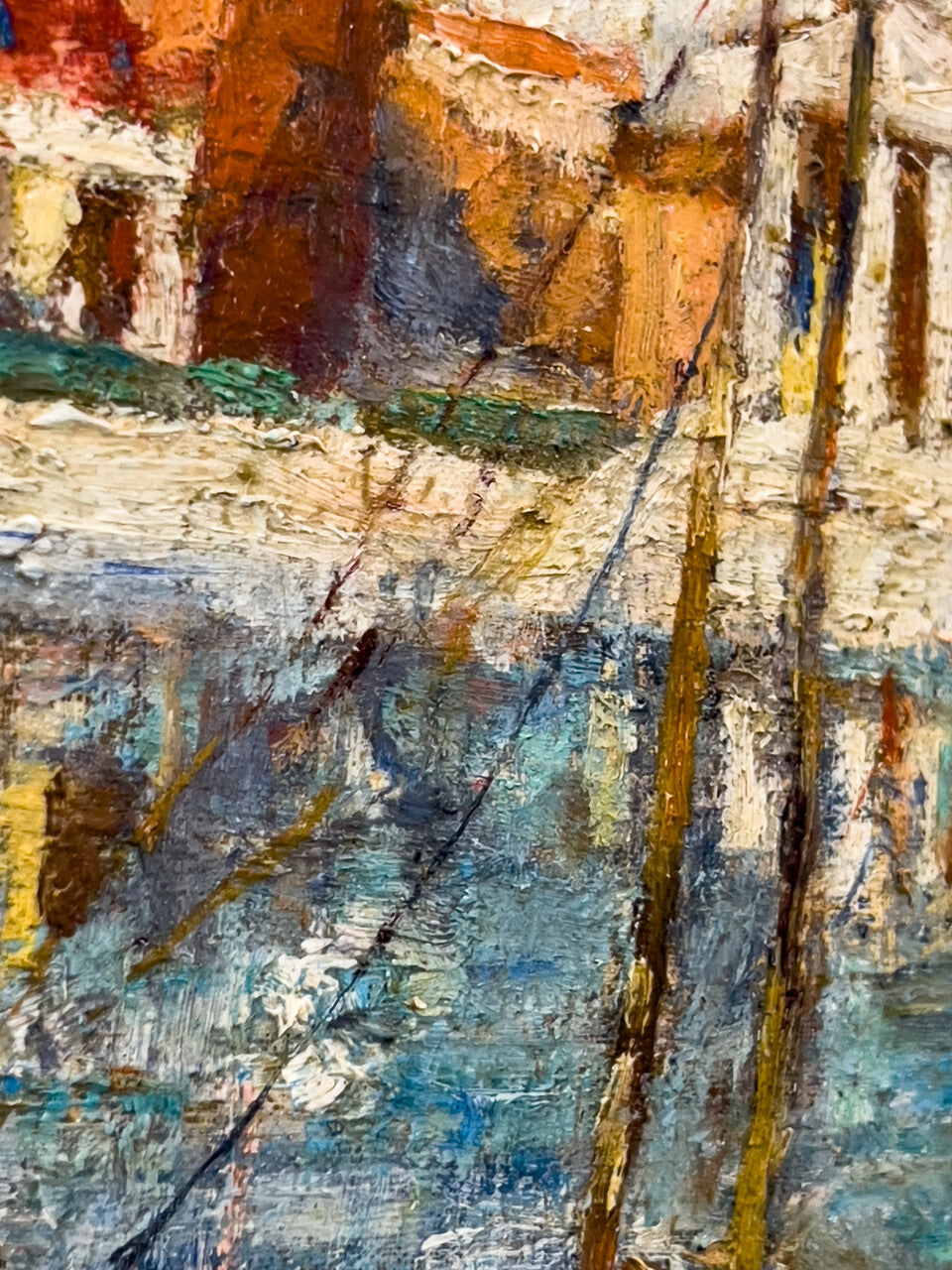 Mid Century French Oil on Canvas Entitled "Port of Nile"