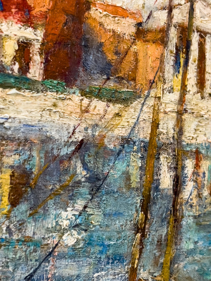 Mid Century French Oil on Canvas Entitled "Port of Nile"