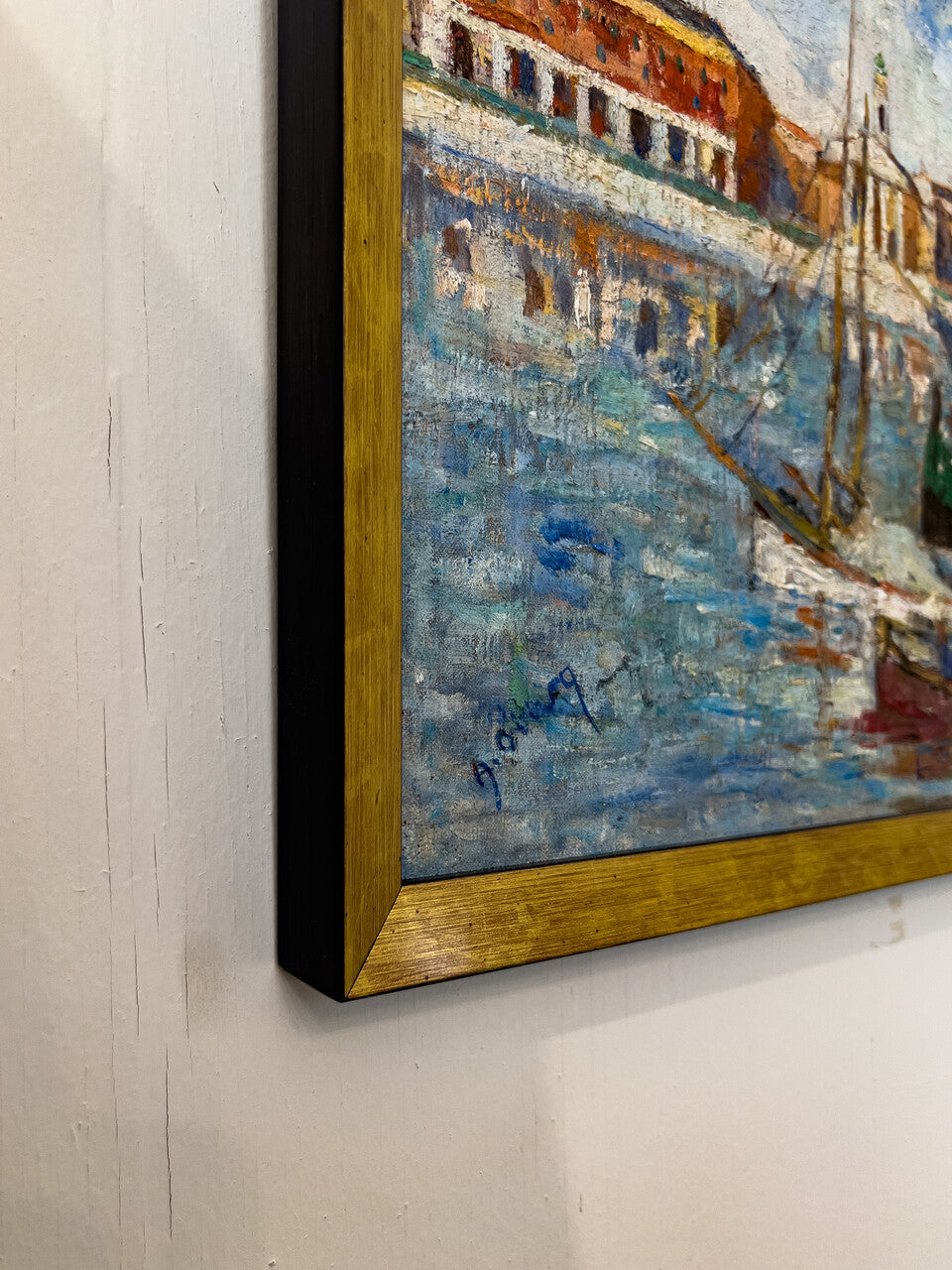 Mid Century French Oil on Canvas Entitled "Port of Nile"
