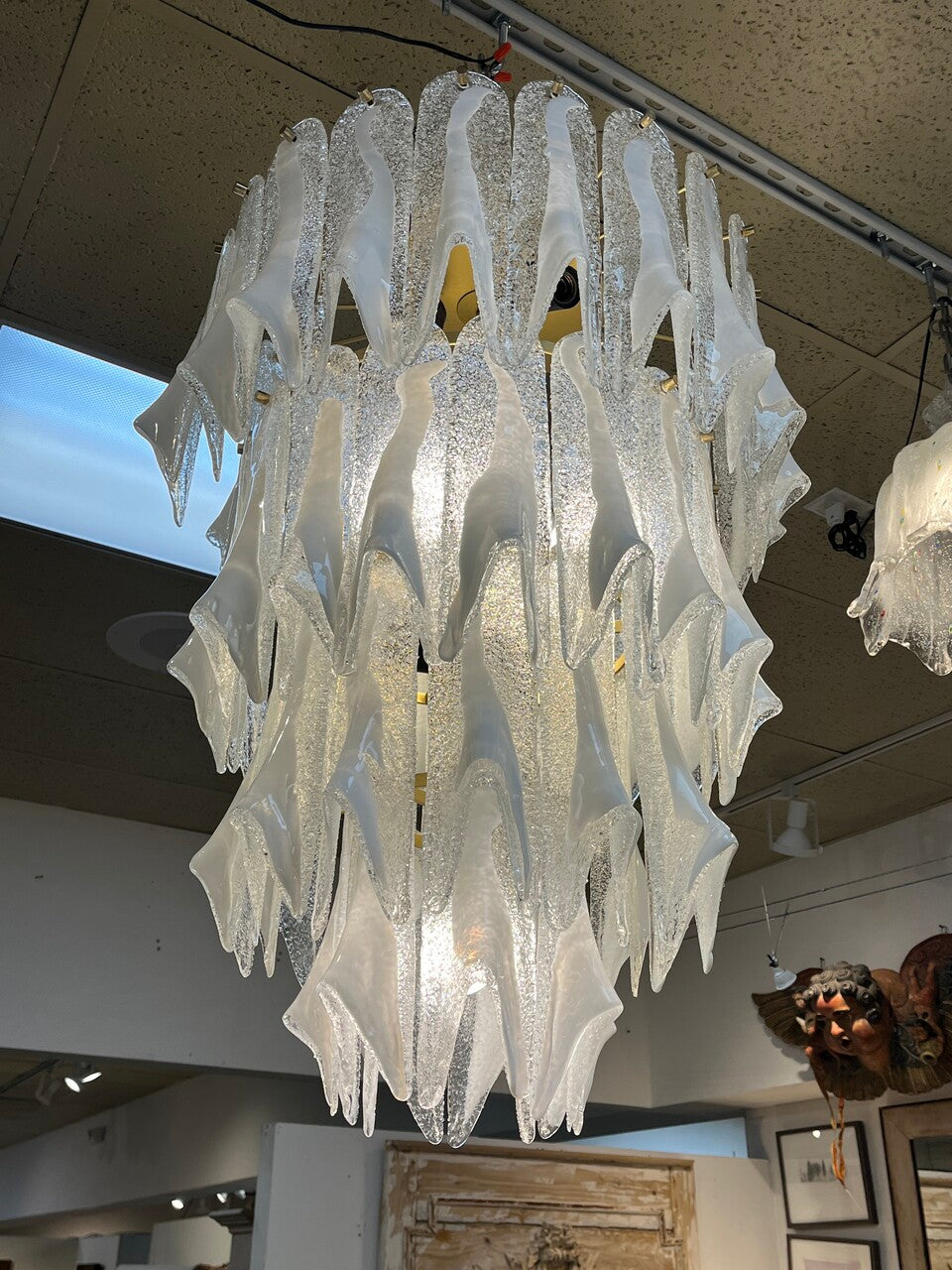 Mid Century Murano 5 Tier Italian Chandelier