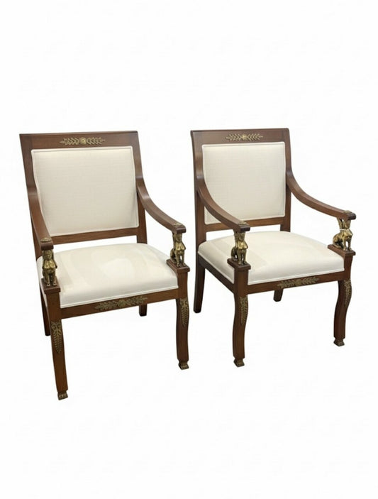 Pair Newly Upholstered Louis XVI Armchairs