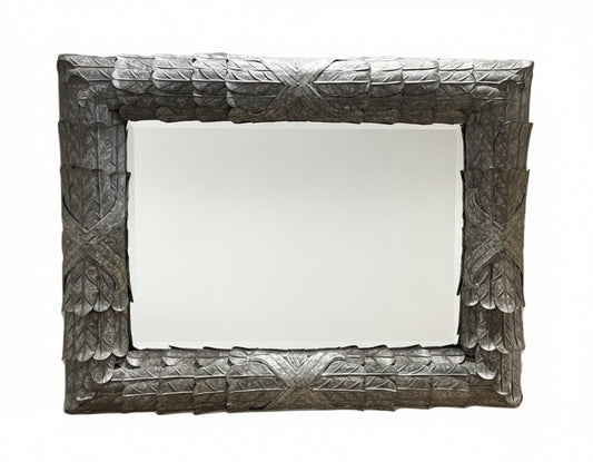 Fabulous Textured Zinc Palm Motif Mirror