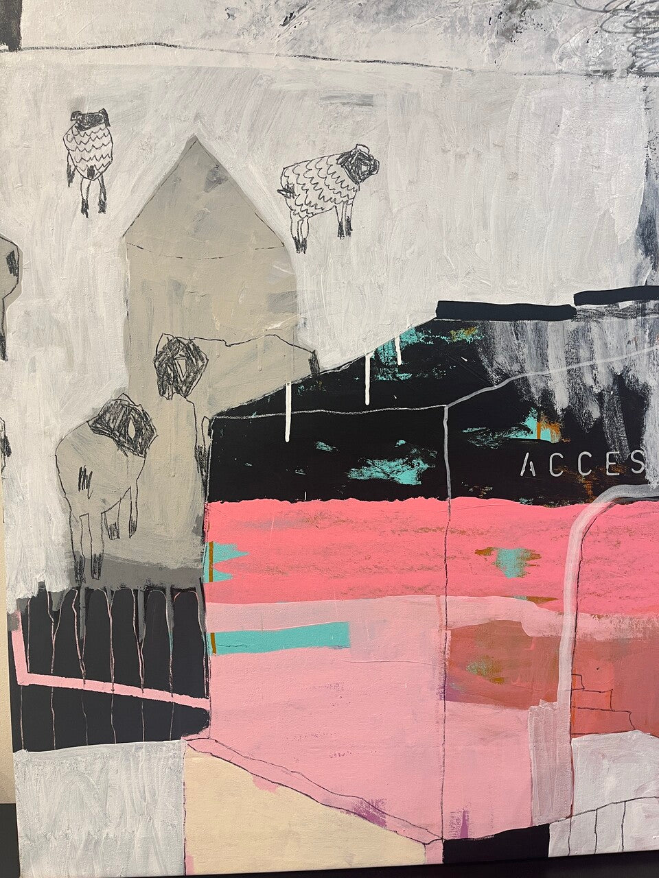 Beatriz Cota Painting "ACCESS" Mixed Media on Canvas