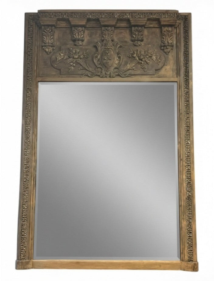 Large 18th Century Antique French Trumeau Mirror
