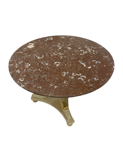 Vintage Empire Style Gilt Pedestal Table with Rojo Marble