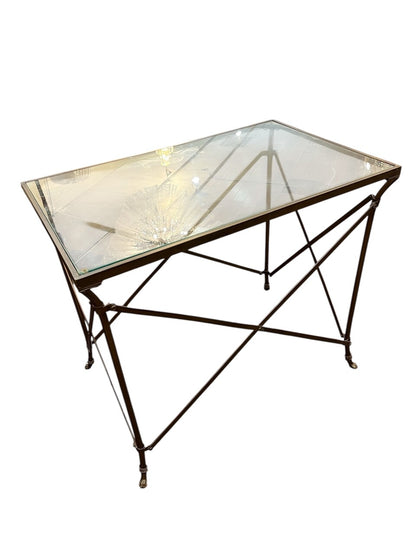 Neoclassical Bronze and Glass Empire style Occasional Table