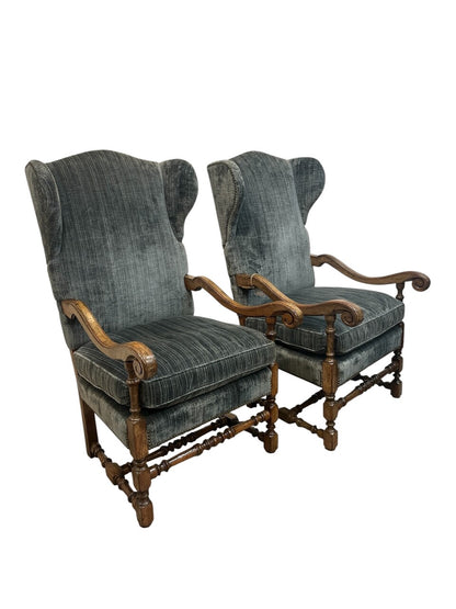 Pair 19th Century French Louis XIV Armchairs
