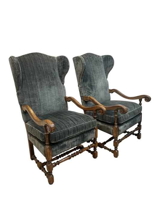 Pair 19th Century French Louis XIV Armchairs