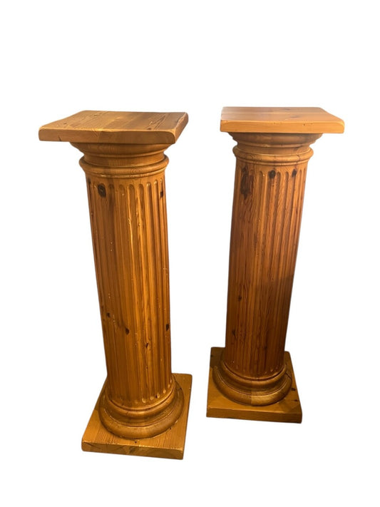 Pair Tall Neoclassical French Pine Columns