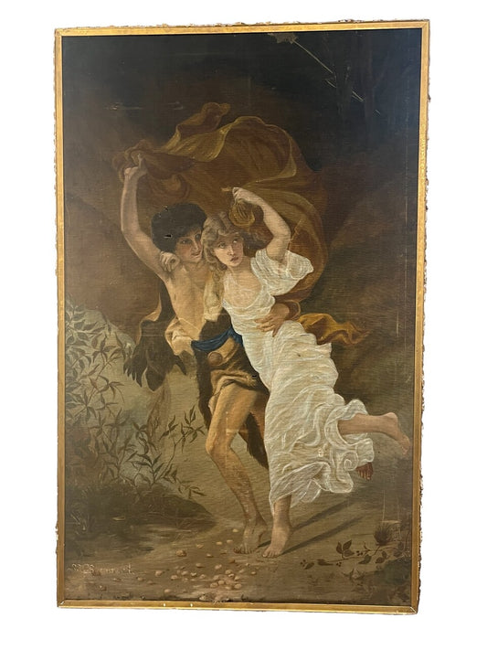 Antique Framed Oil Painting "The Storm"
