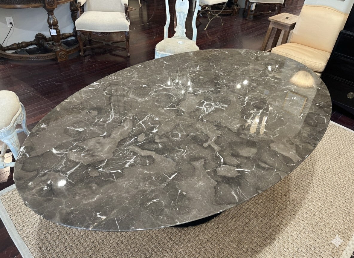 Saarinen Style Oval Dining Table with Marble Top