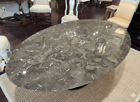 Saarinen Style Oval Dining Table with Marble Top
