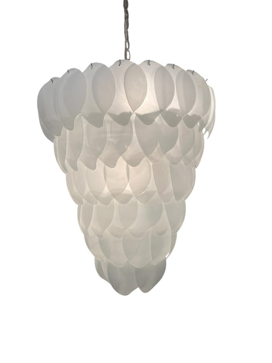 20th Century Frosted Glass Petal Chandelier